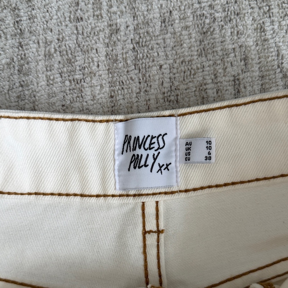 Princess Polly Cream Denim Mini Skort - Picture 8 of 11